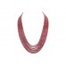 Red Ruby faceted treated Beads Stones NECKLACE 7 lines 725 Carats